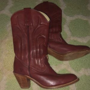 Red Frye cowboy boots